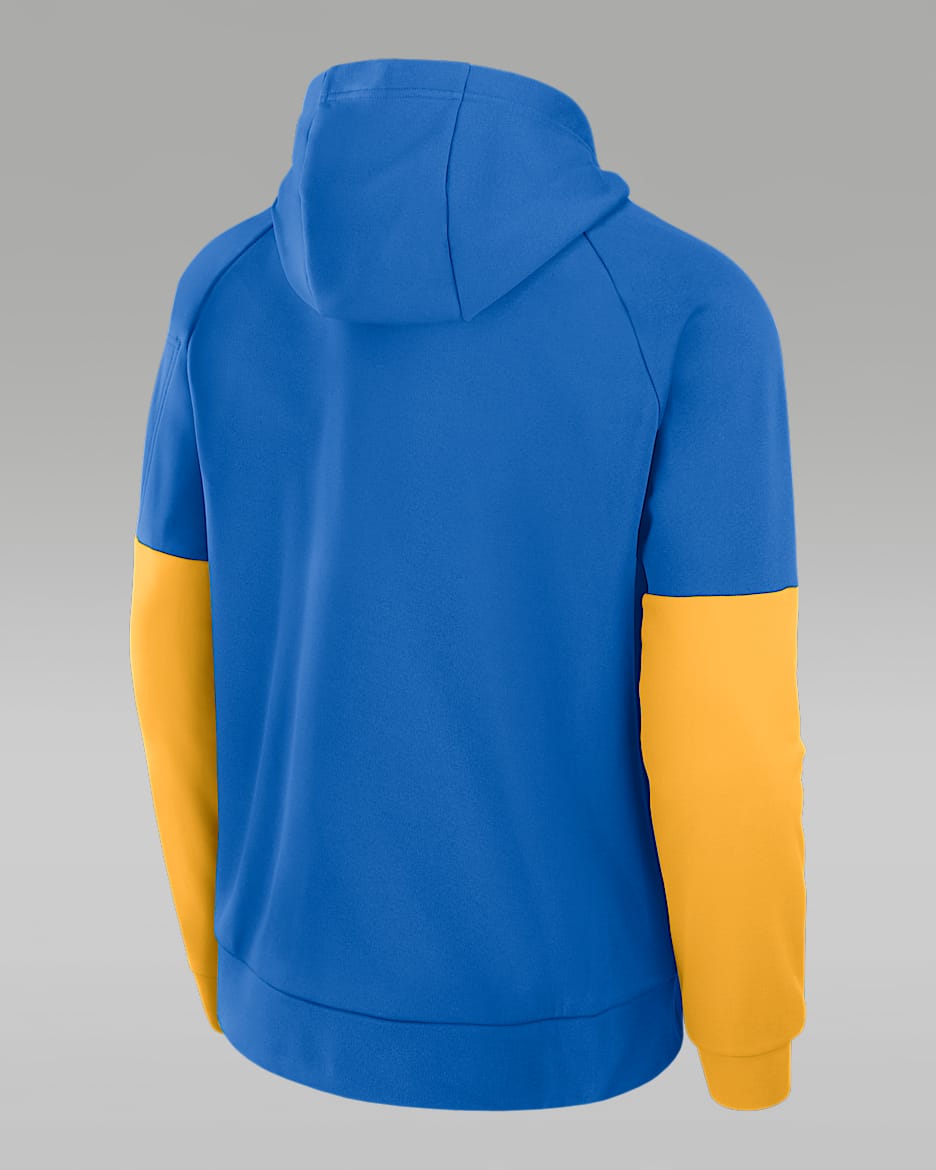 Blue and yellow nike sweater discount